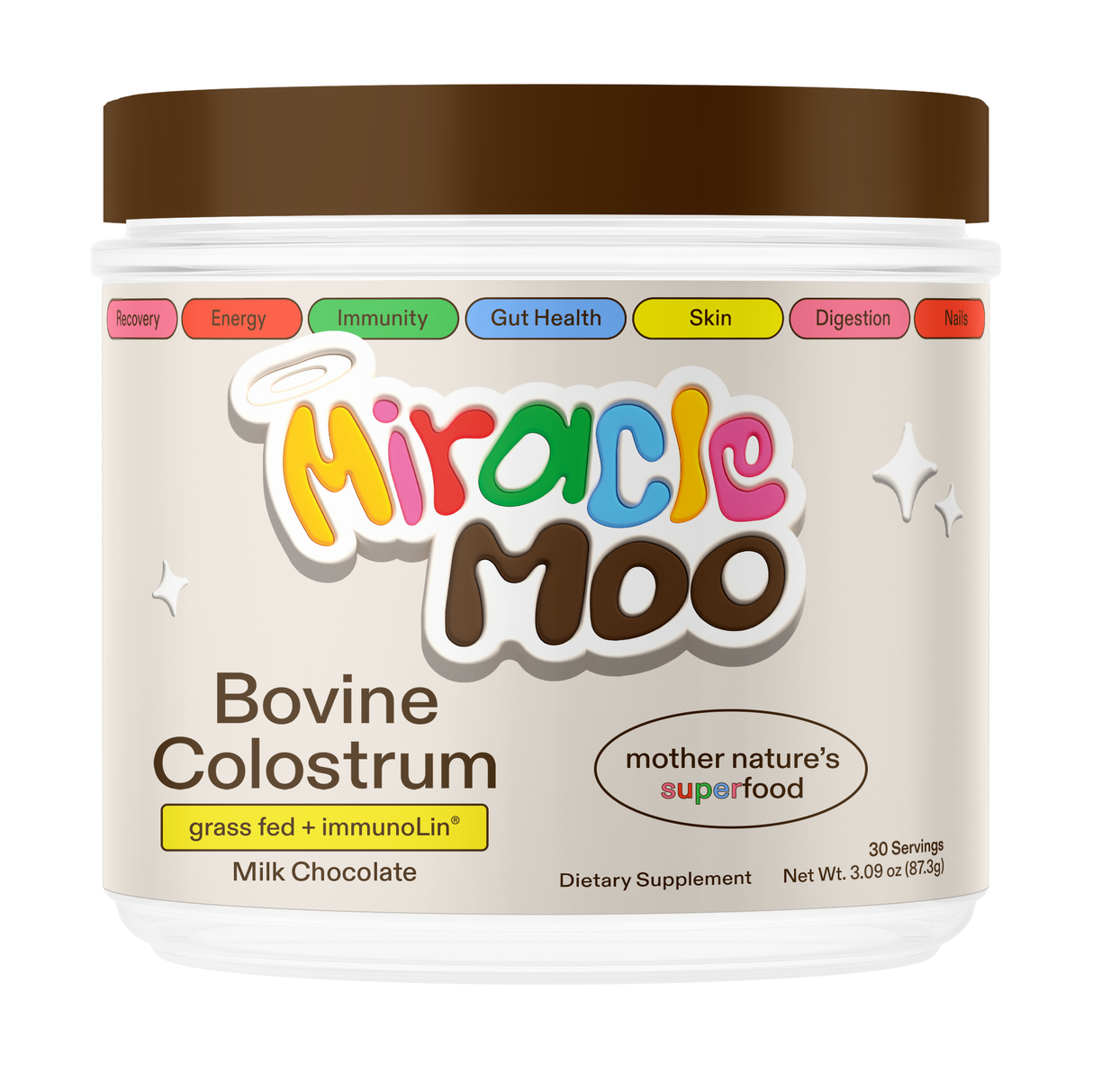 Miracle Moo Colostrum Powder | Chocolate | Grass-fed Colostrum with ImmunoLin from Miracle Moo