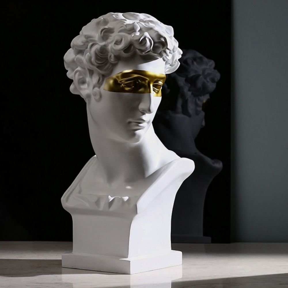 Golden Mask David Sculpture from Moderny