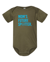Moms Future Spotter Onesie (With Blue Text) from DadBod Apparel