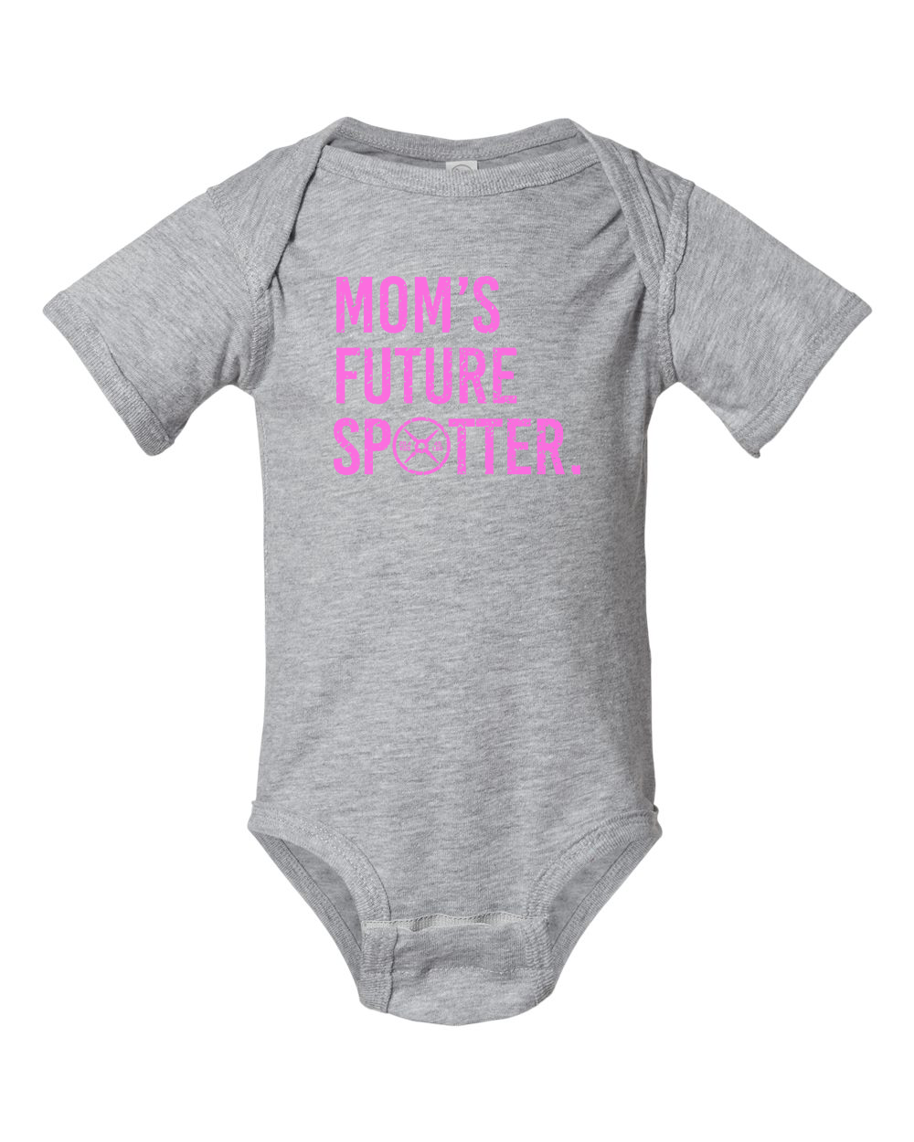 Moms Future Spotter Onesie (With Pink Text) from DadBod Apparel