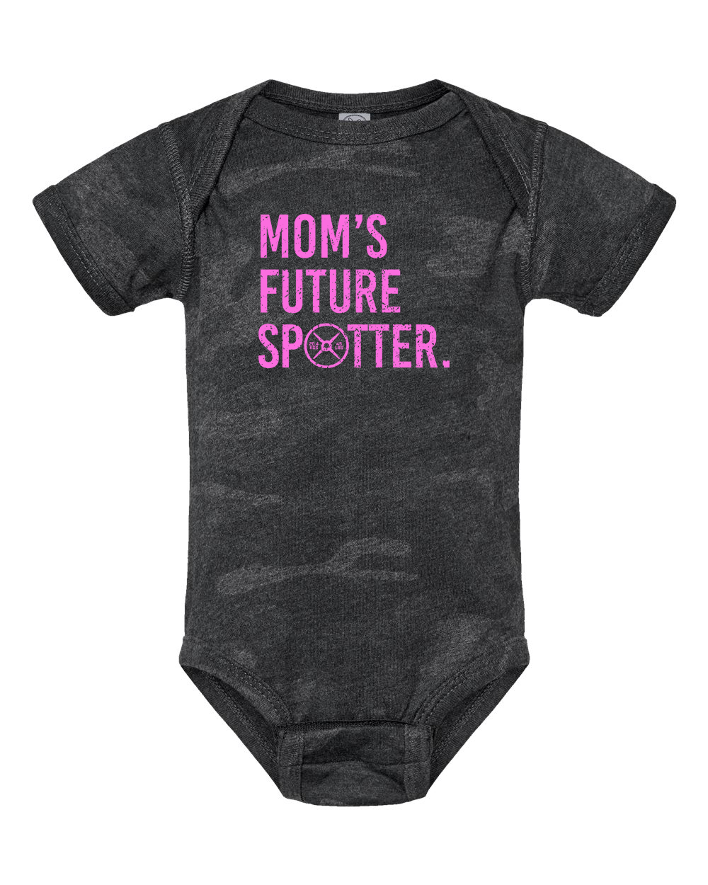 Moms Future Spotter Onesie (With Pink Text) from DadBod Apparel