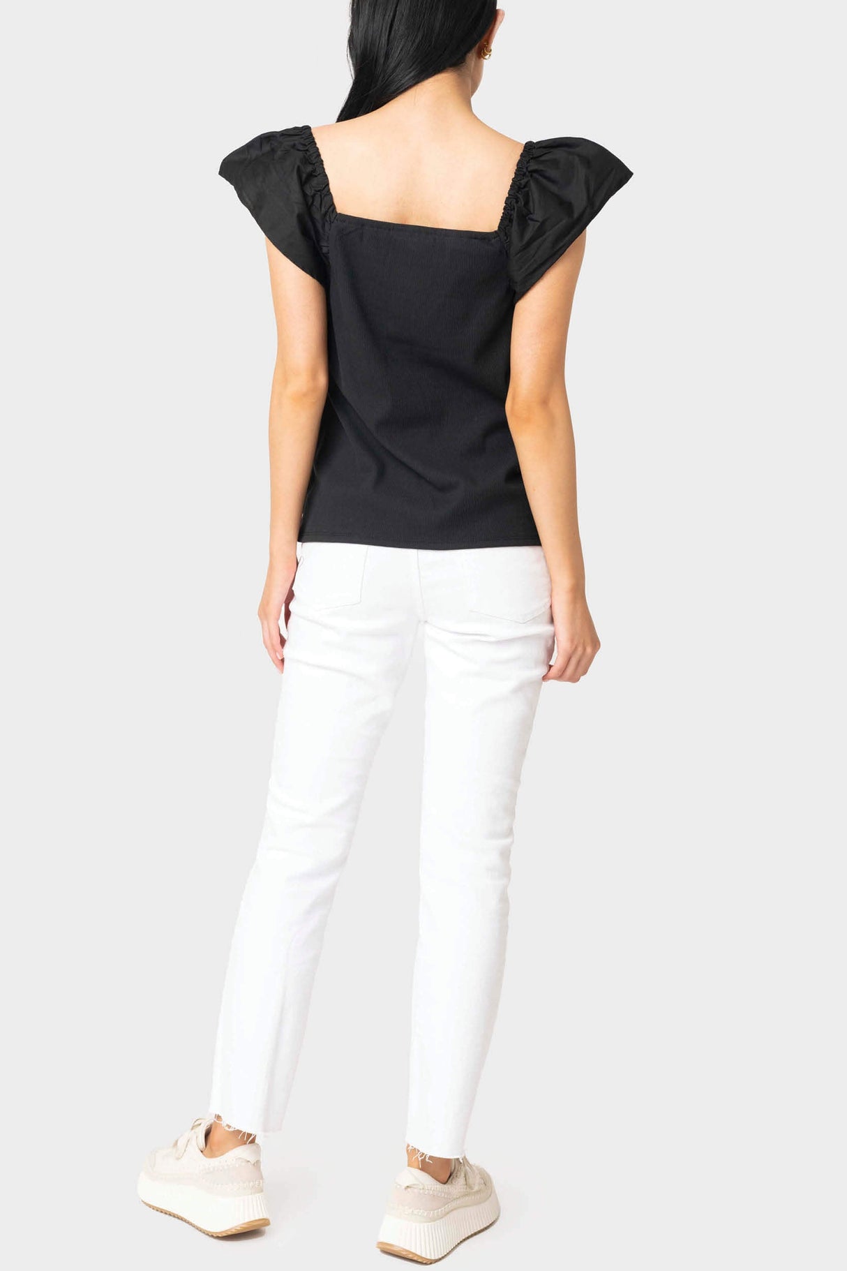 All A Flutter Square Neck Ribbed Tank From Gibsonlook