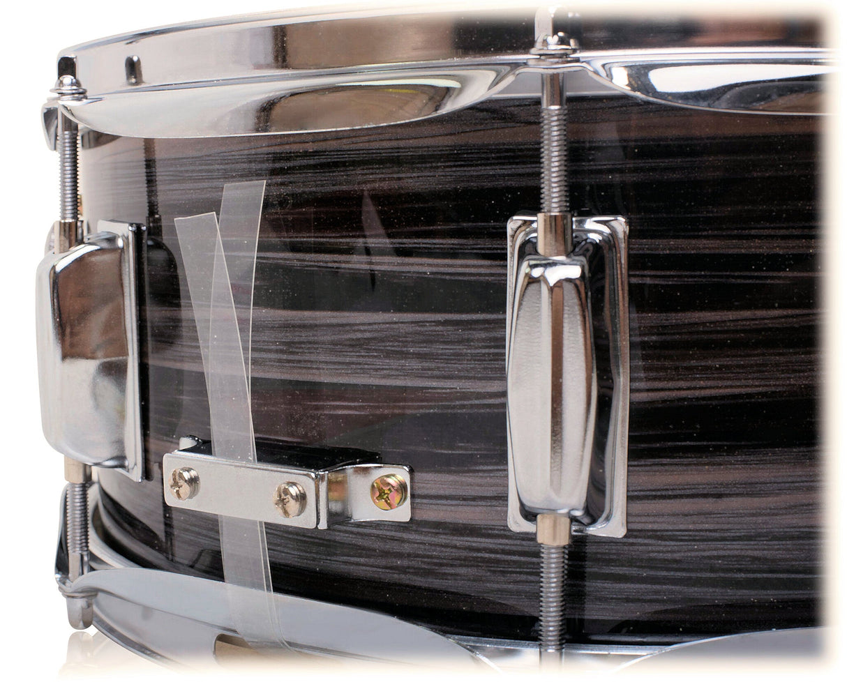 Deluxe Snare Drum by GRIFFIN - 14" x 5.5" Poplar Wood Shell with Zebra PVC Glossy Finish from GeekStands