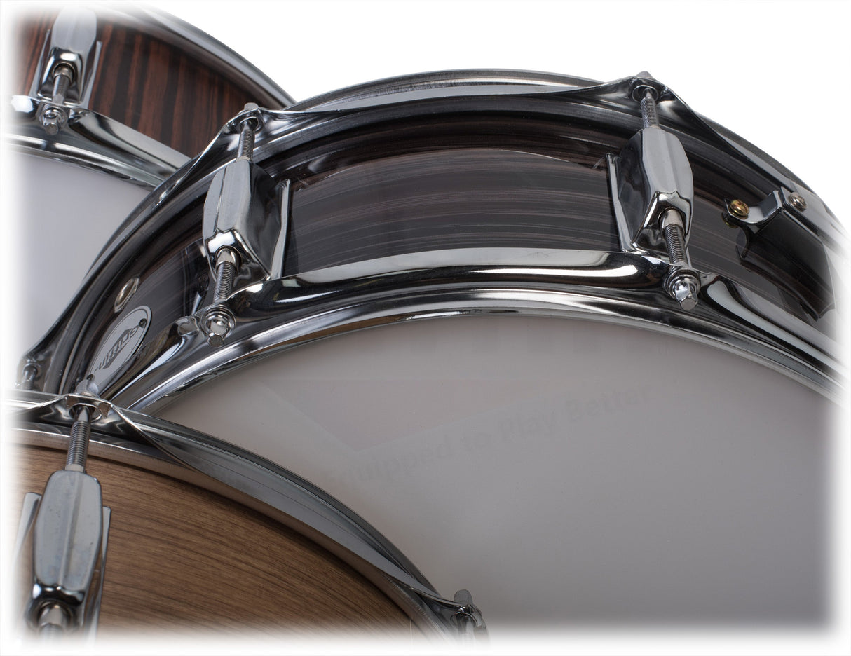Deluxe Snare Drum by GRIFFIN - 14" x 5.5" Poplar Wood Shell with Zebra PVC Glossy Finish from GeekStands