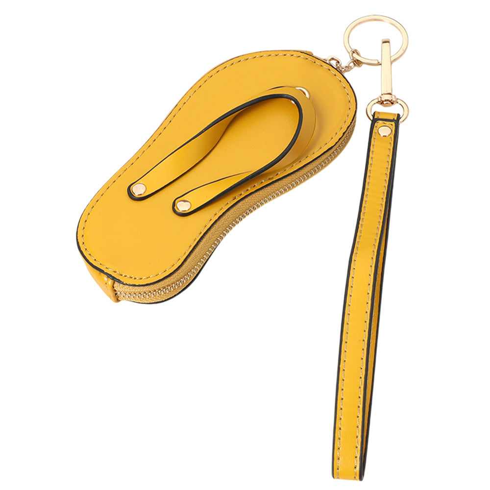 Faux Leather Flip-flop Mini Wristlet Bag Charm Coin Purse  from Madeline Love
