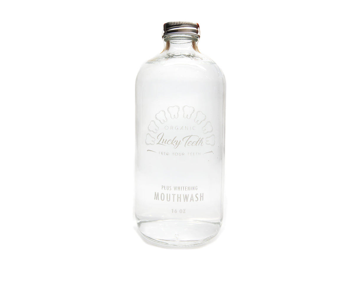 Organic Whitening Mouthwash in Glass Bottle - Natural Mouthwash from Lucky Teeth