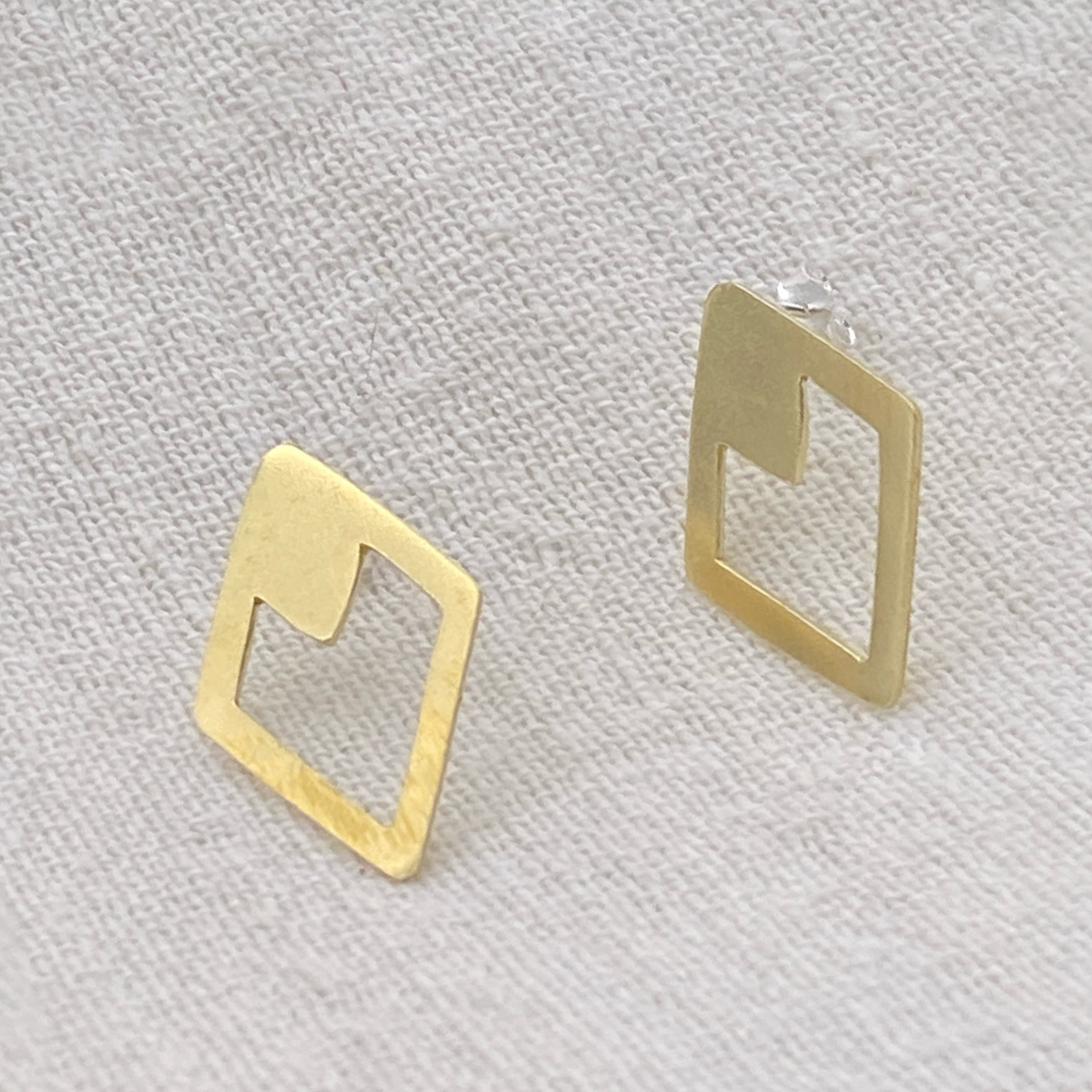 Machine Age Stud Earrings From Abroad Modern