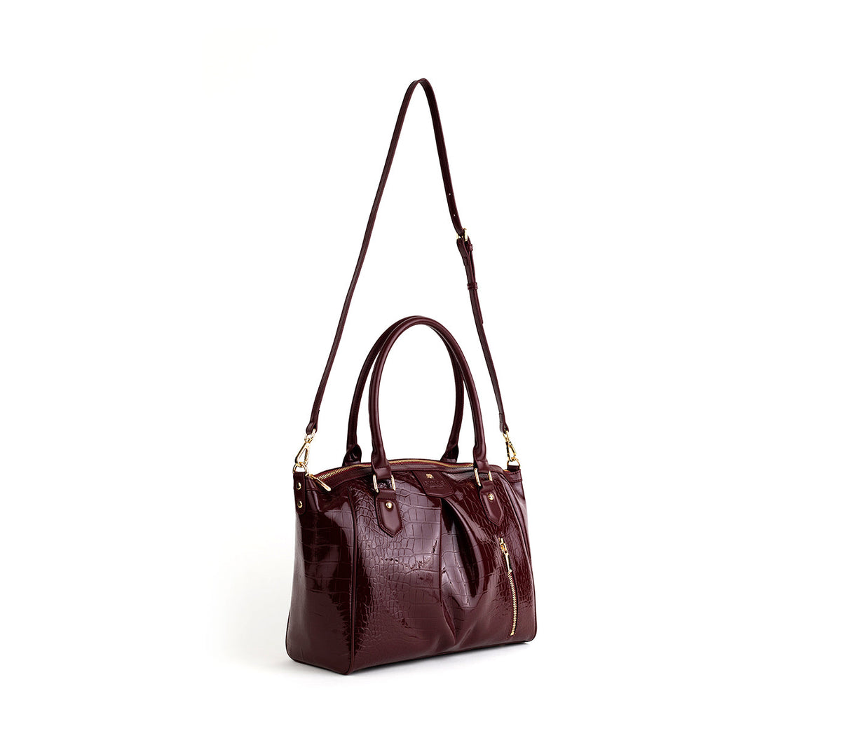 Madison - Burgundy Croc Vegan Bag from Gunas New York