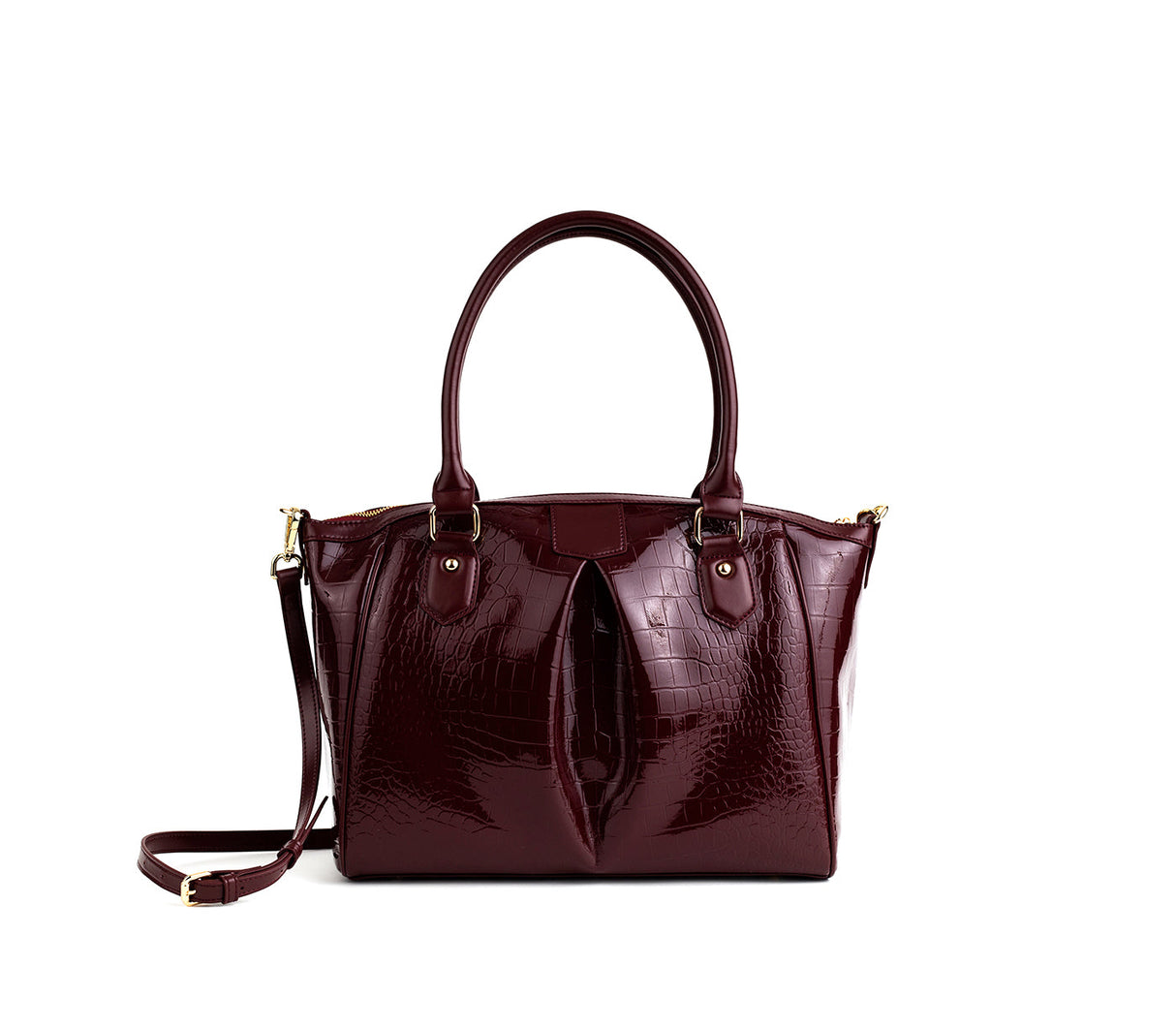 Madison - Burgundy Croc Vegan Bag from Gunas New York