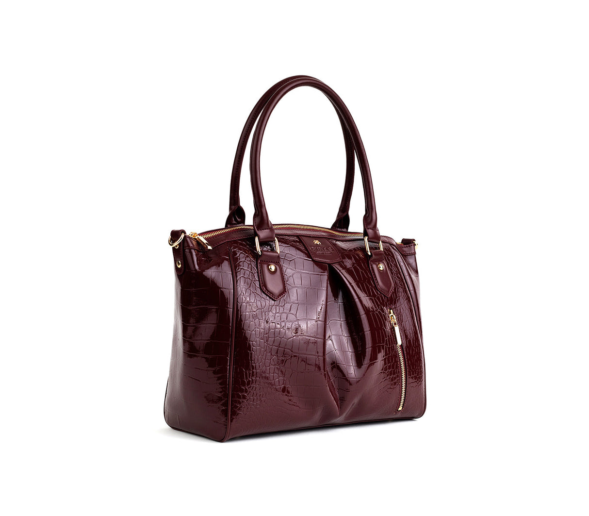 Madison - Burgundy Croc Vegan Bag from Gunas New York