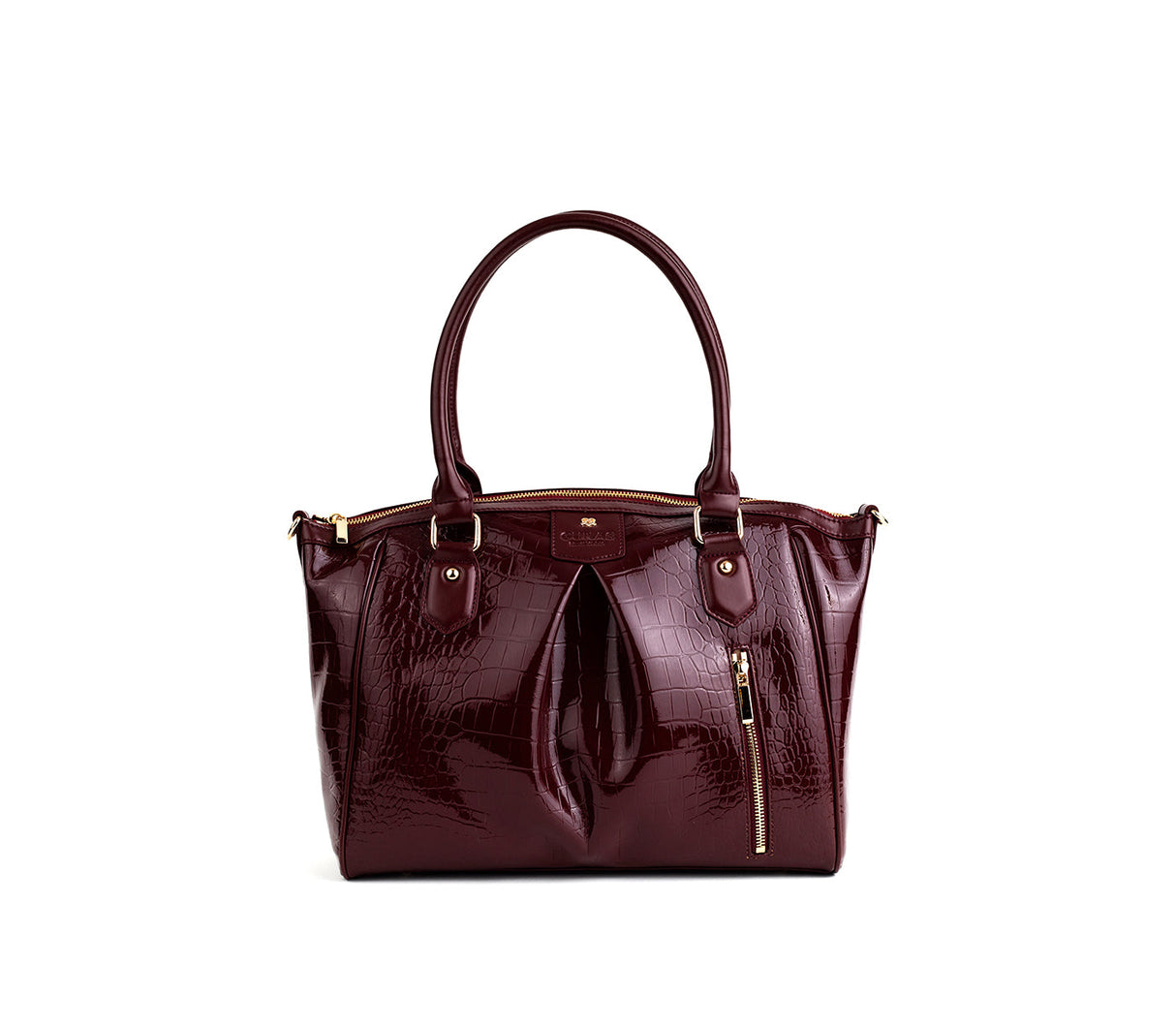 Madison - Burgundy Croc Vegan Bag from Gunas New York