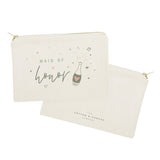 Champagne Bottle Maid of Honor Cotton Canvas Cosmetic Bag from The Cotton & Canvas Co.