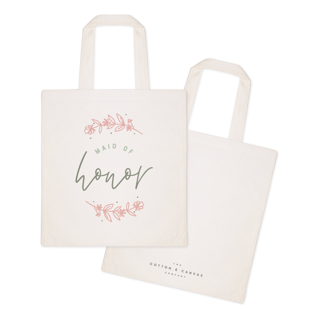 Floral Maid of Honor Wedding Cotton Canvas Tote Bag from The Cotton & Canvas Co.