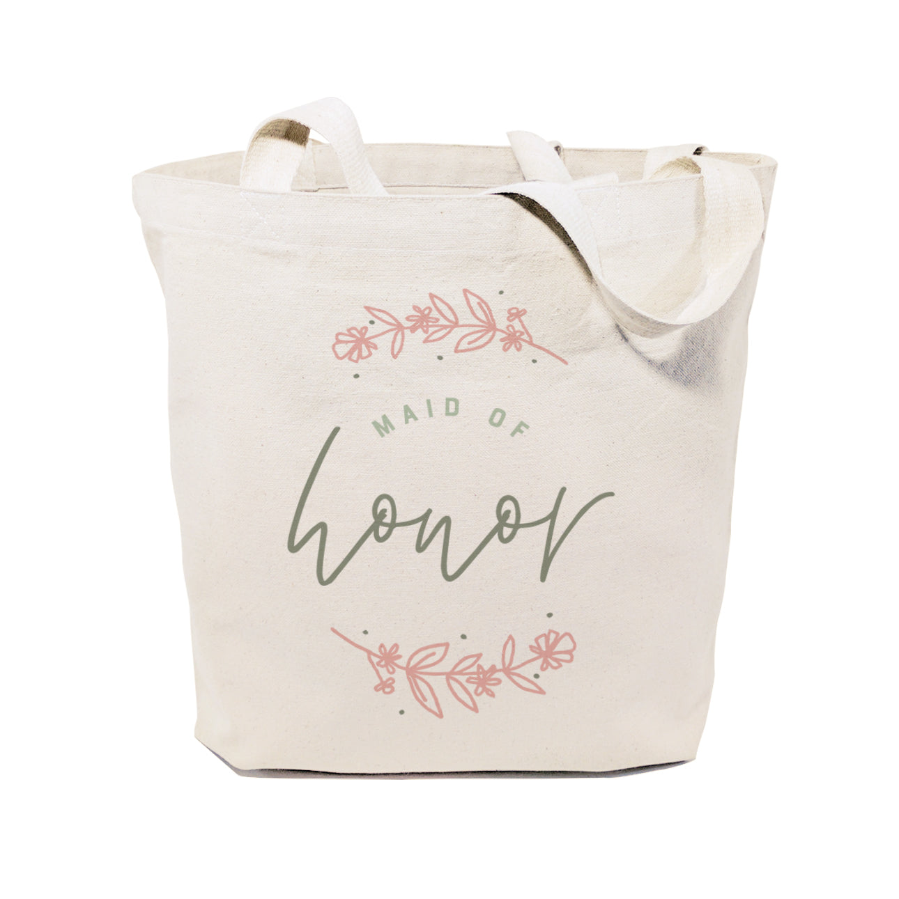 Floral Maid of Honor Wedding Cotton Canvas Tote Bag from The Cotton & Canvas Co.