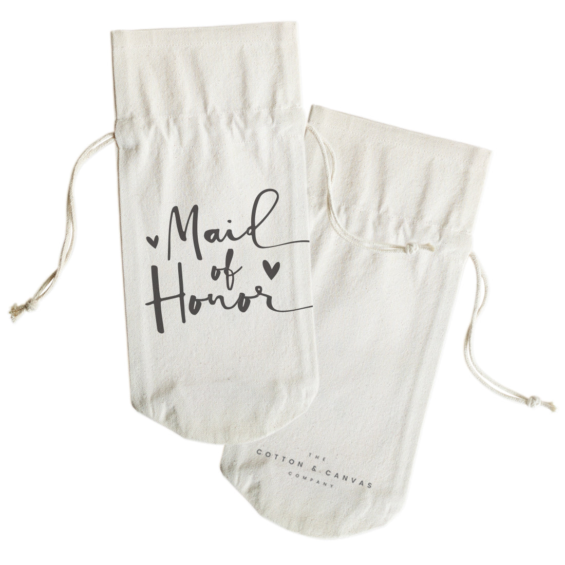 Maid of Honor Cotton Canvas Wine Bag from The Cotton & Canvas Co.