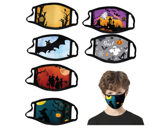 6-Pack Kids' Halloween-Themed Reusable Face Mask from Infinite Basics