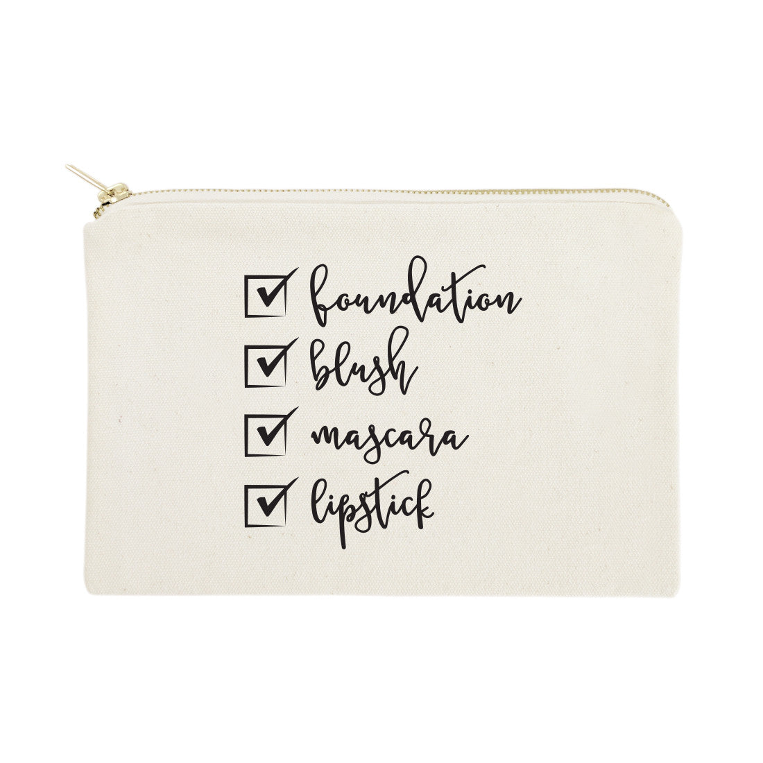 Make Up Check List Cotton Canvas Cosmetic Bag from The Cotton & Canvas Co.