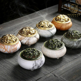 Marble Coil Censer Incense Burner Copper Cover Ceramic from incenseocean