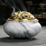 Marble Coil Censer Incense Burner Copper Cover Ceramic from incenseocean