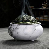 Marble Coil Censer Incense Burner Copper Cover Ceramic from incenseocean