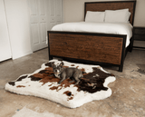 PupRug™ Animal Print Memory Foam Dog Bed - Brown Faux Cowhide From Paw.com