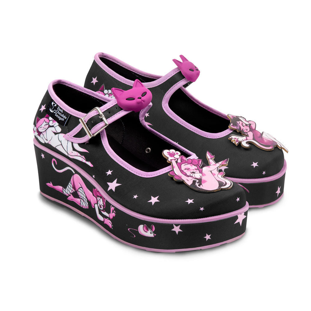Chocolaticas® Lady Meow Women's Mary Jane Platform From Hot Chocolate Design