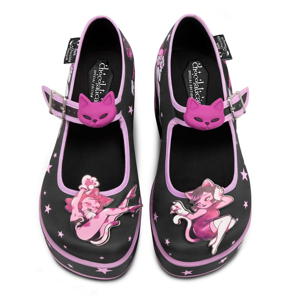 Chocolaticas® Lady Meow Women's Mary Jane Platform From Hot Chocolate Design
