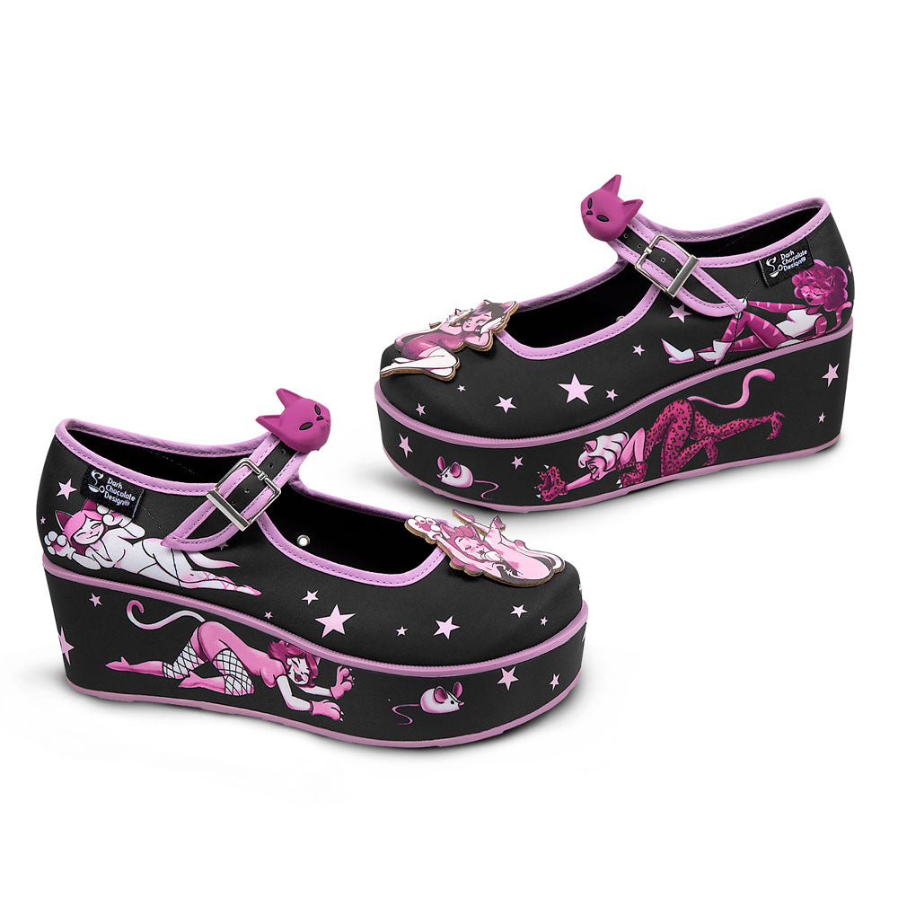 Chocolaticas® Lady Meow Women's Mary Jane Platform From Hot Chocolate Design