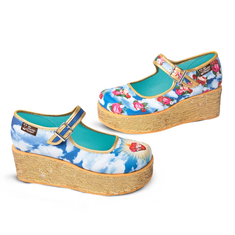 Chocolaticas® Sacred Heart Women's Mary Jane Platform From Hot Chocolate Design