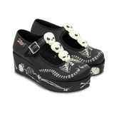 Chocolaticas® Skeletons Under Your Bed Women's Mary Jane Platform From Hot Chocolate Design