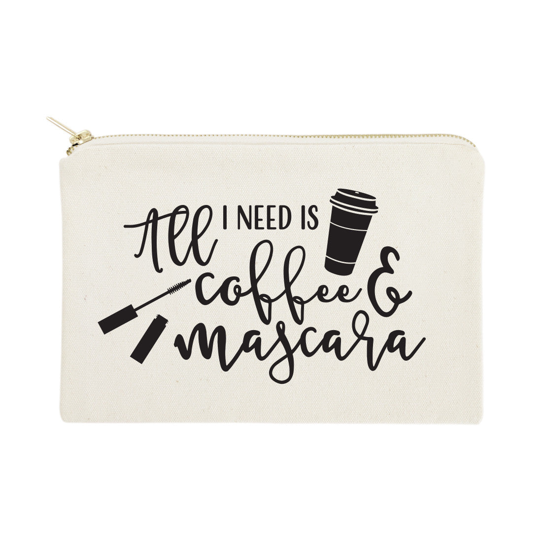 All I Need is Coffee & Mascara Cotton Canvas Cosmetic Bag from The Cotton & Canvas Co.