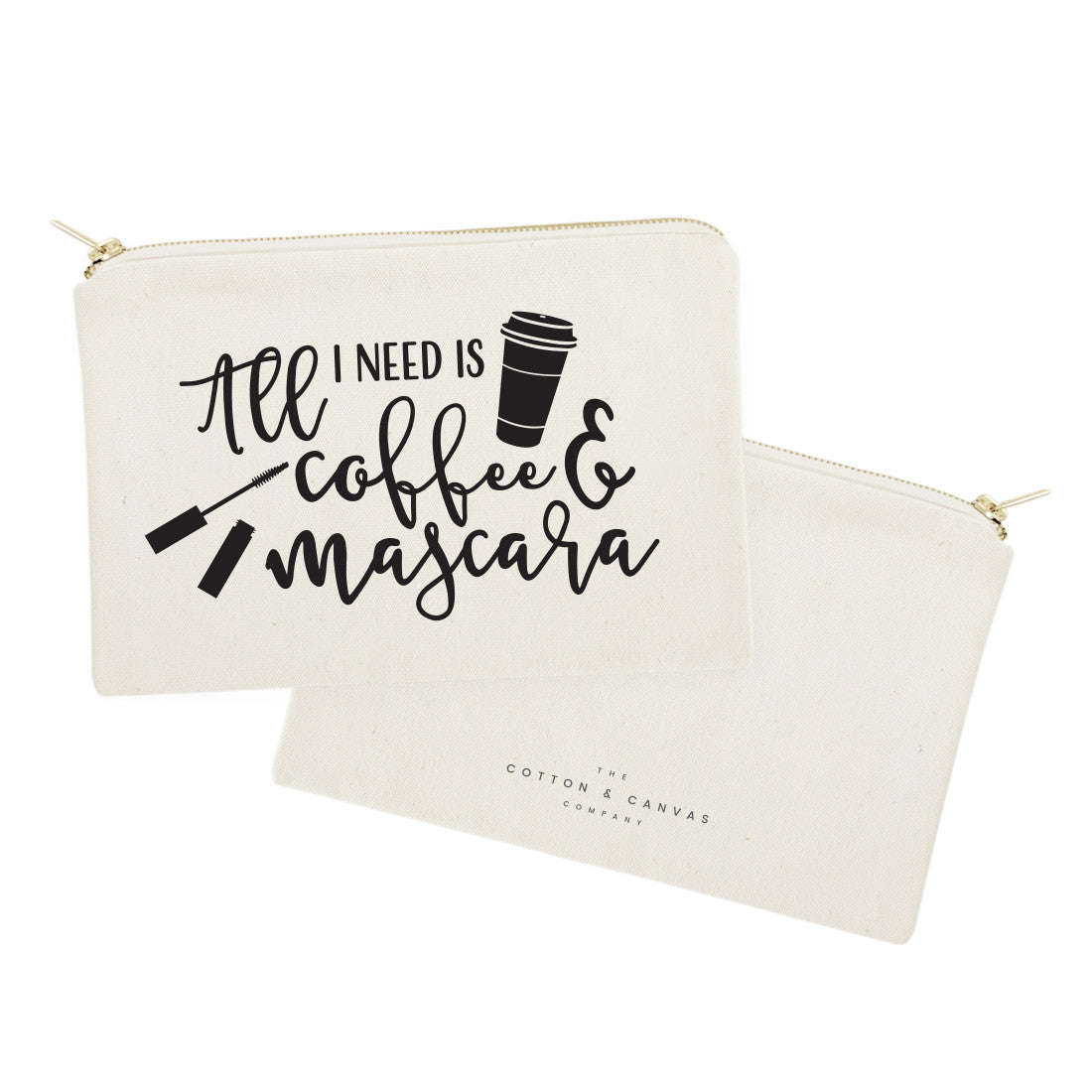 All I Need is Coffee & Mascara Cotton Canvas Cosmetic Bag from The Cotton & Canvas Co.