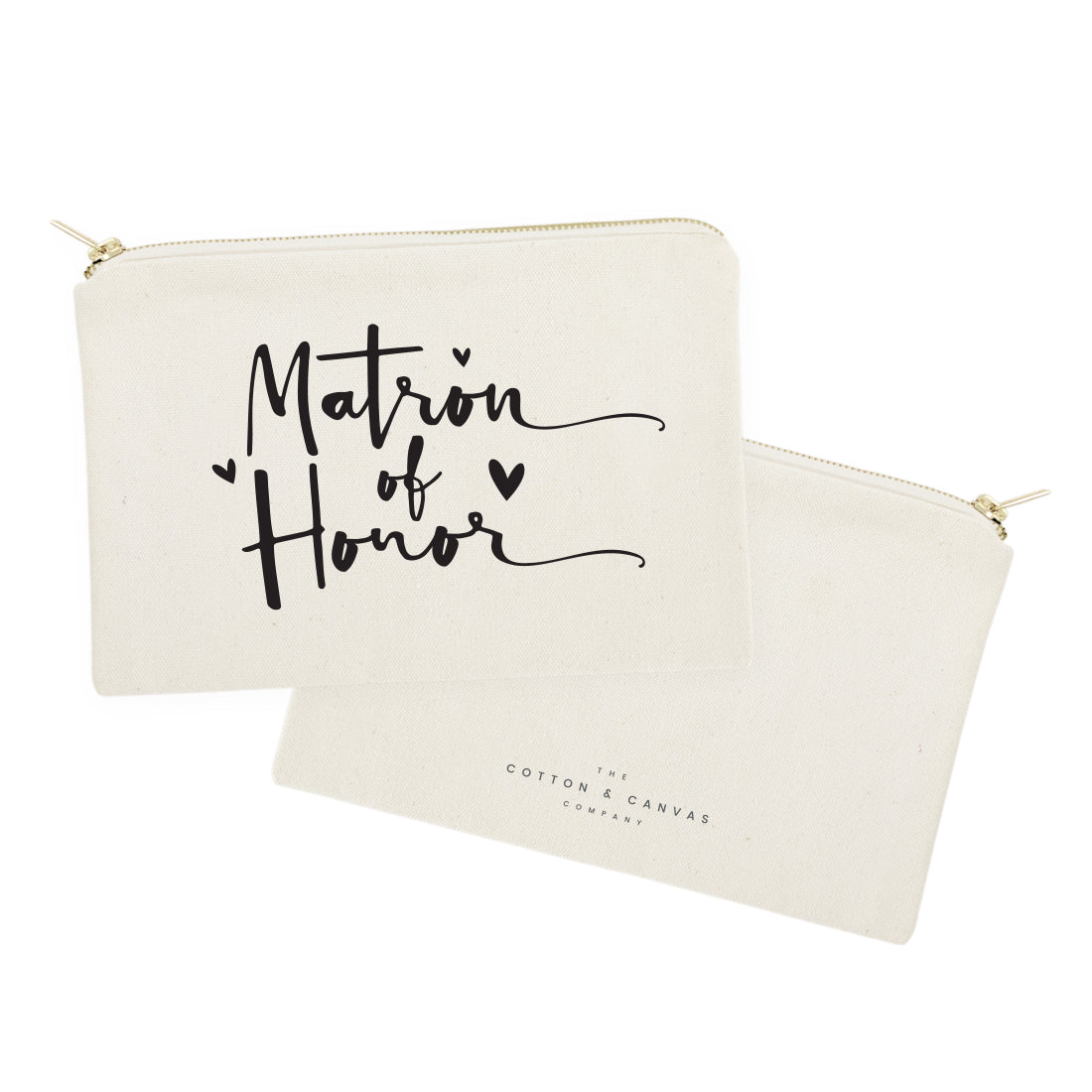 Matron of Honor Cotton Canvas Cosmetic Bag from The Cotton & Canvas Co.