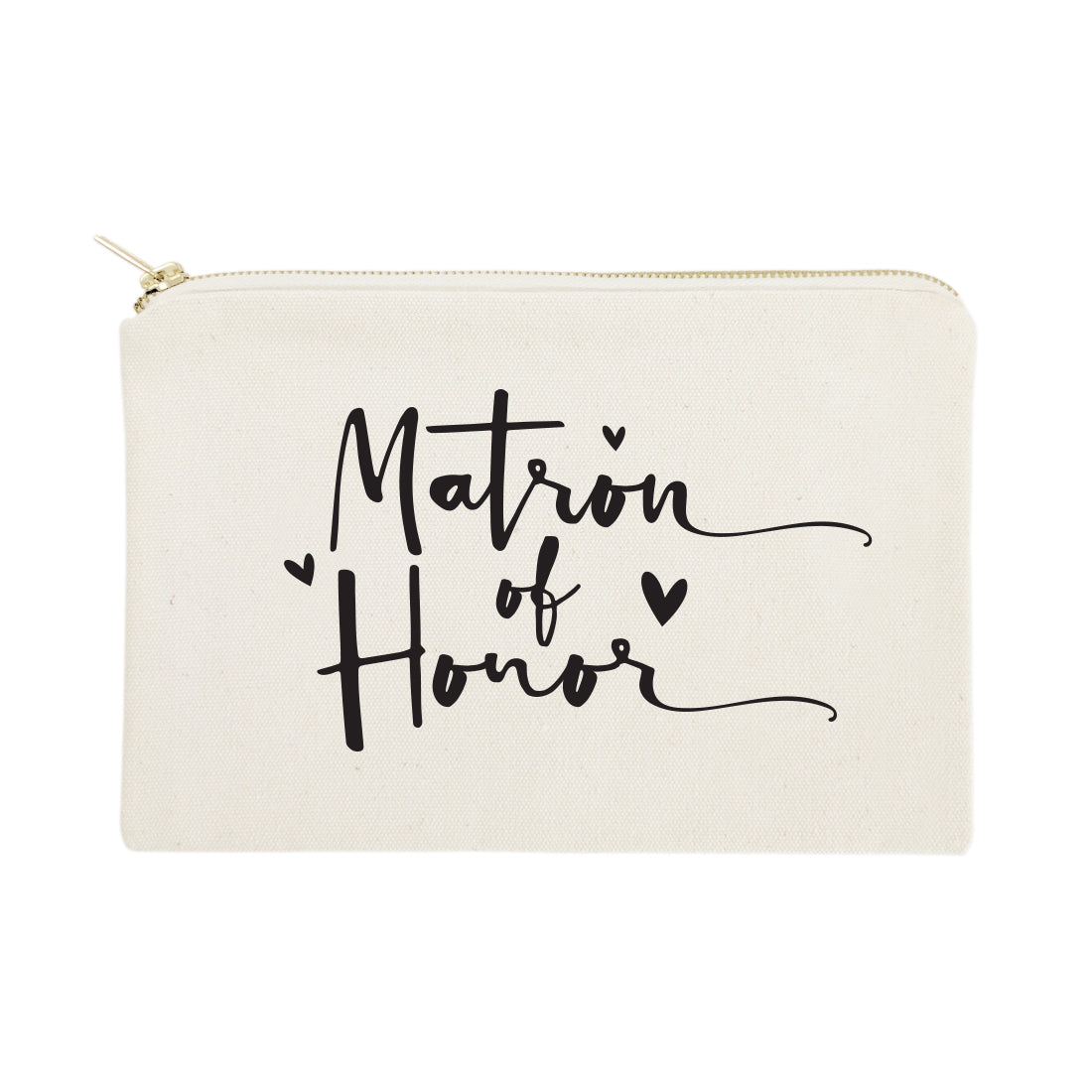 Matron of Honor Cotton Canvas Cosmetic Bag from The Cotton & Canvas Co.