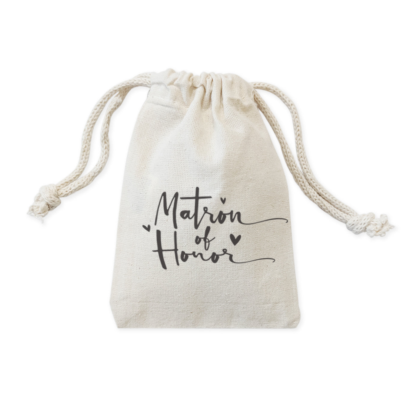 Matron of Honor Cotton Canvas Wedding Favor Bags, 6-Pack from The Cotton & Canvas Co.