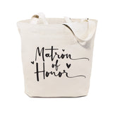 Matron of Honor Wedding Cotton Canvas Tote Bag from The Cotton & Canvas Co.
