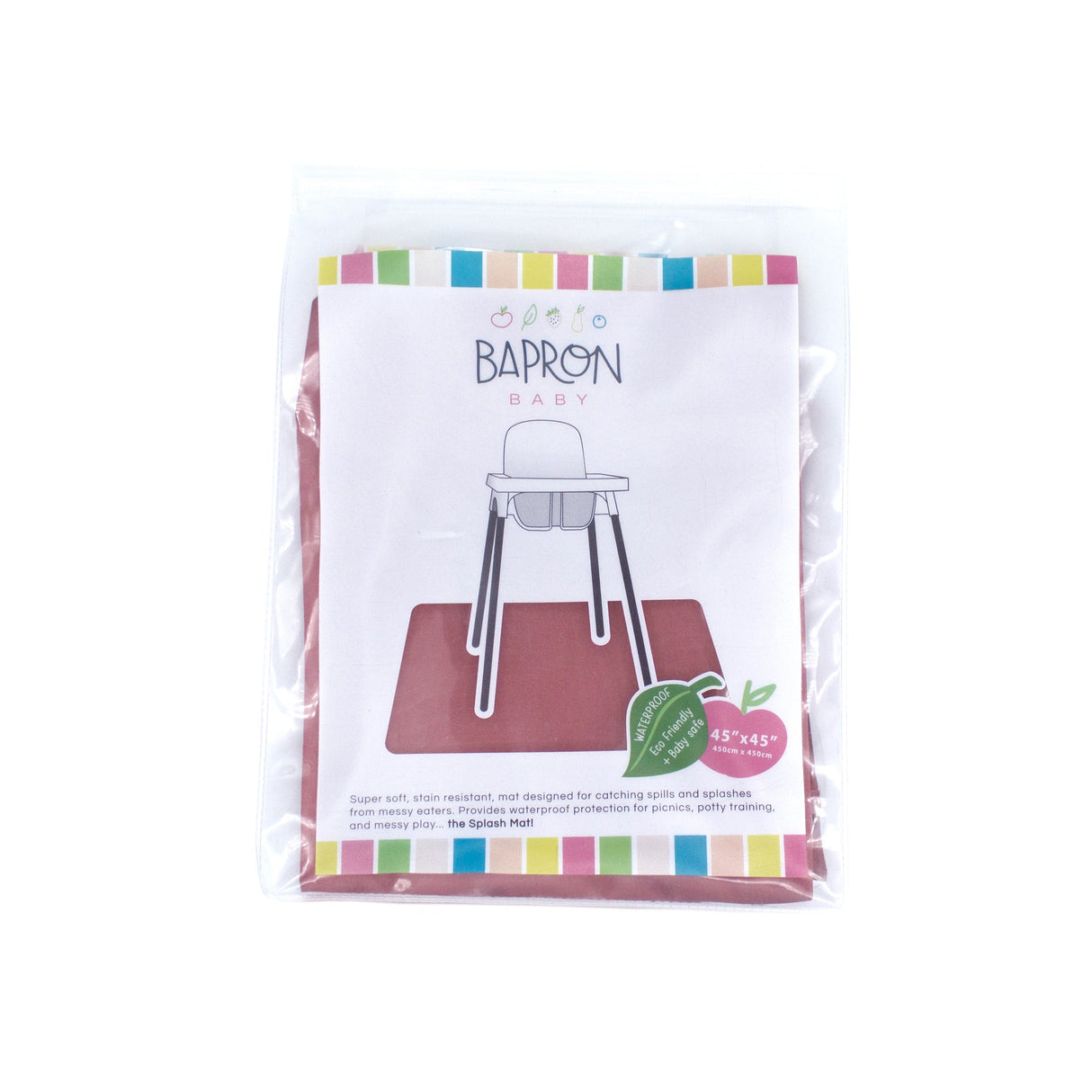 Solid Blush Minimalist Splash Mat - A Waterproof Catch-All for Highchair Spills and More! from BapronBaby