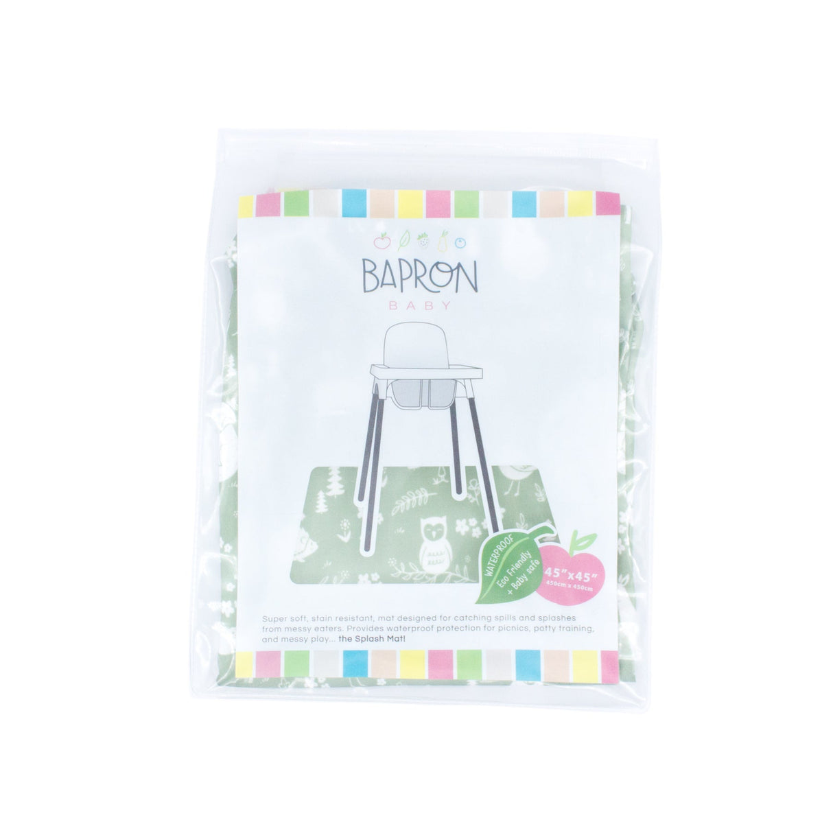 Forest Friends Splash Mat - A Waterproof Catch-All for Highchair Spills and More! from BapronBaby