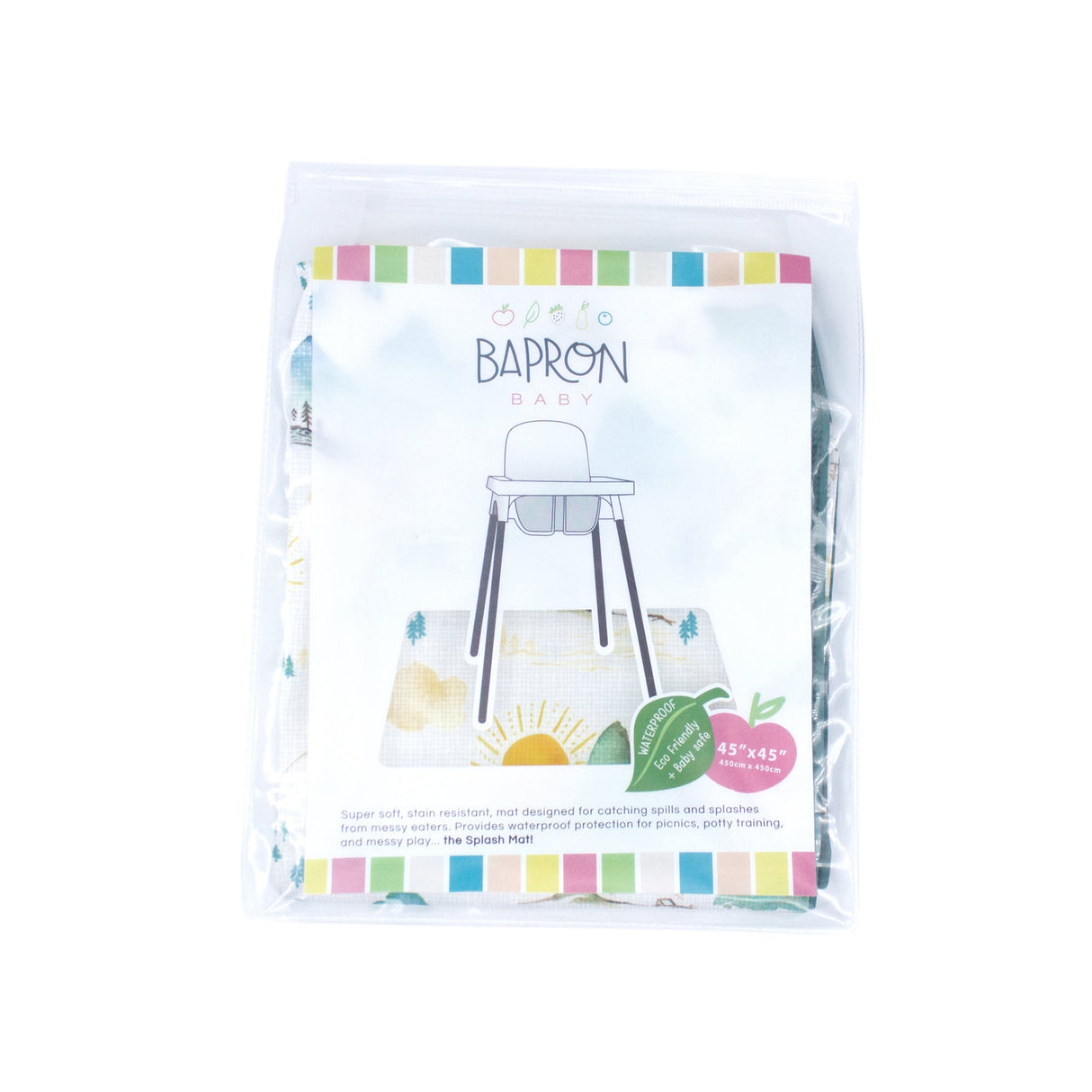 Mountain Mist Splash Mat - A Waterproof Catch-All for Highchair Spills and More! from BapronBaby