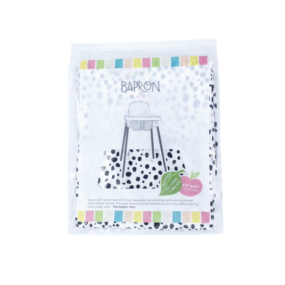 Organic Dot Splash Mat - A Waterproof Catch-All for Highchair Spills and More! from BapronBaby