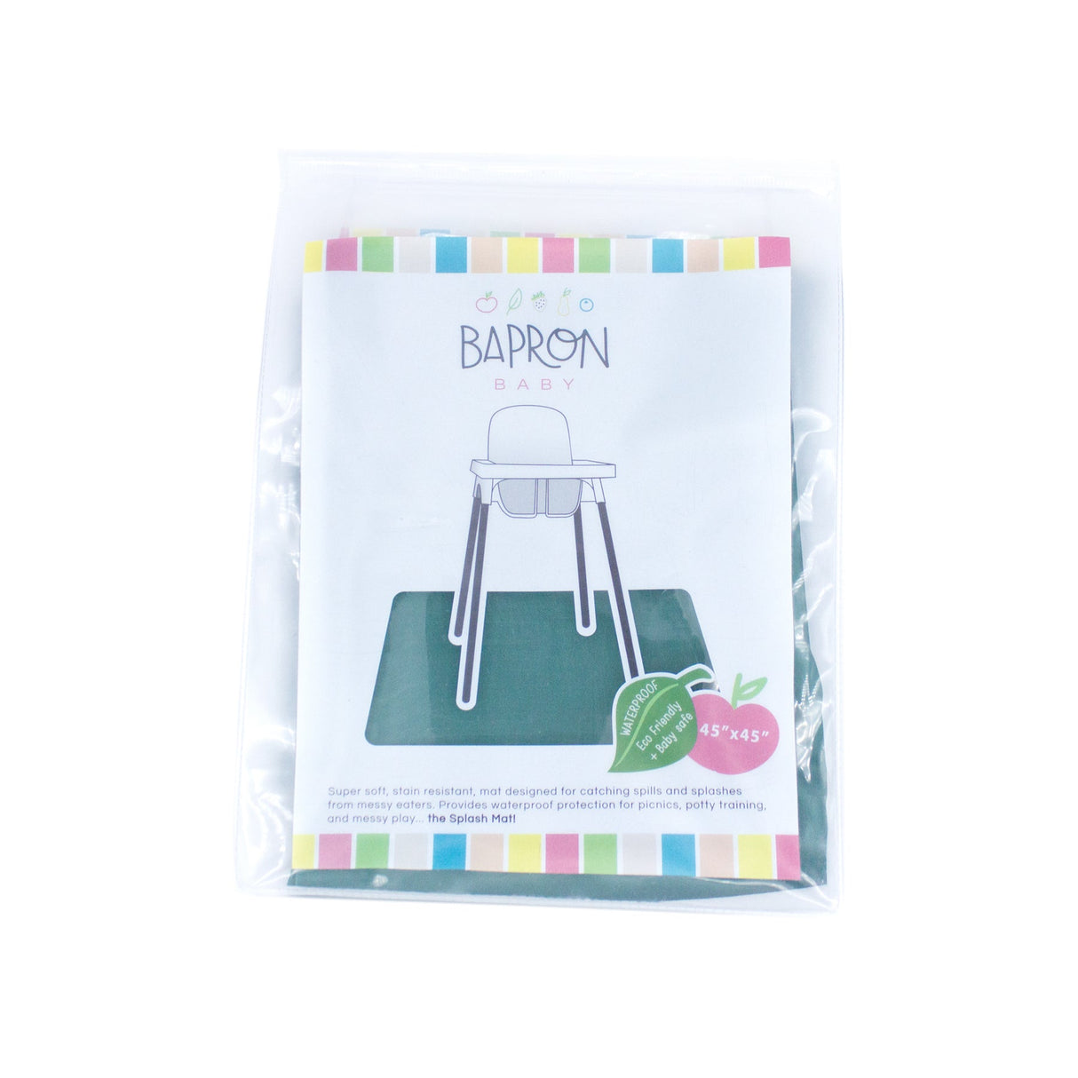 Solid Pine Minimalist Splash Mat - A Waterproof Catch-All for Highchair Spills and More! from BapronBaby