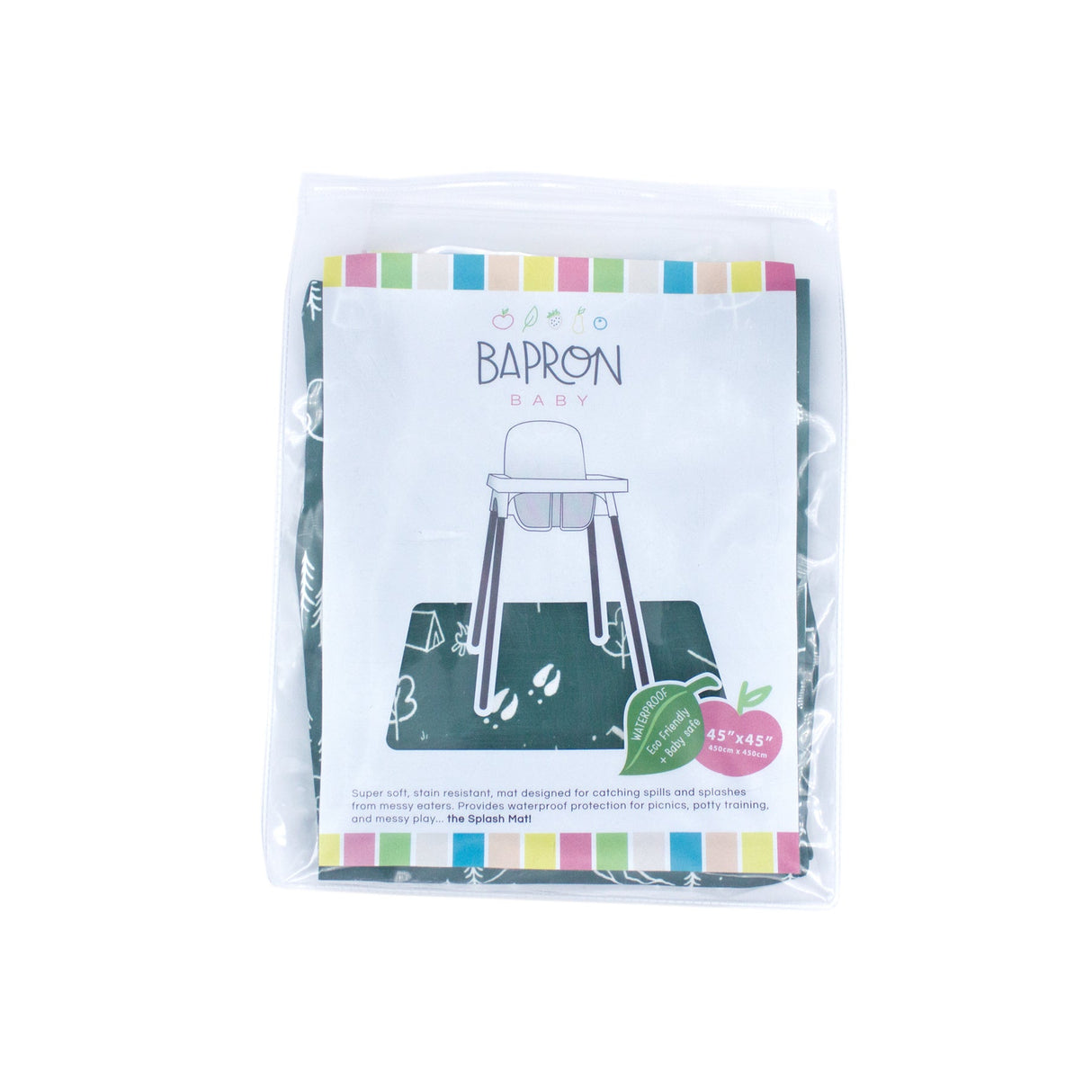 Pine Forest Splash Mat - A Waterproof Catch-All for Highchair Spills and More! from BapronBaby