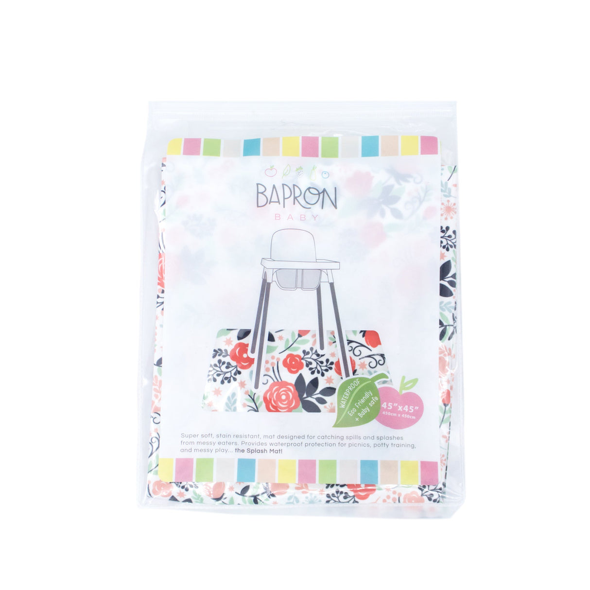 Vintage Rose Splash Mat - A Waterproof Catch-All for Highchair Spills and More! from BapronBaby