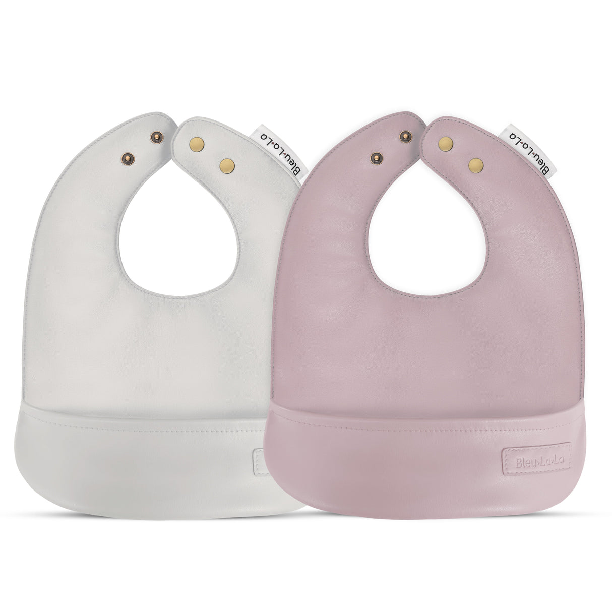 Classic - Set of Soft Vegan Leather Easy Clean Bibs 0-12 Months from Bleu La La