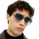 Ivy Luxe - Clear Black Tangle-Free Round Aviator Sunglasses from TopFoxx