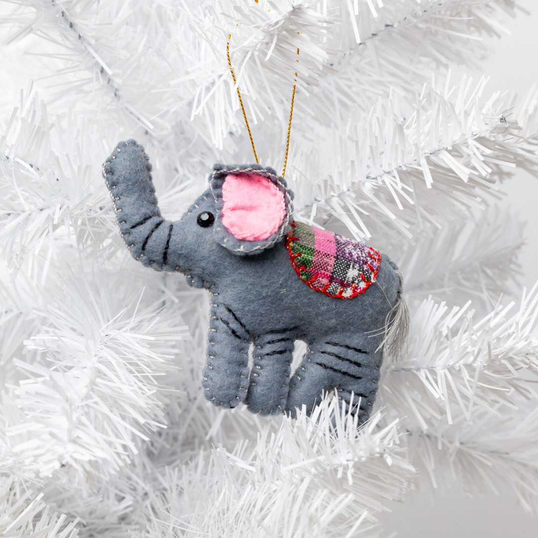Felt Elephant Ornament from Upavim Crafts