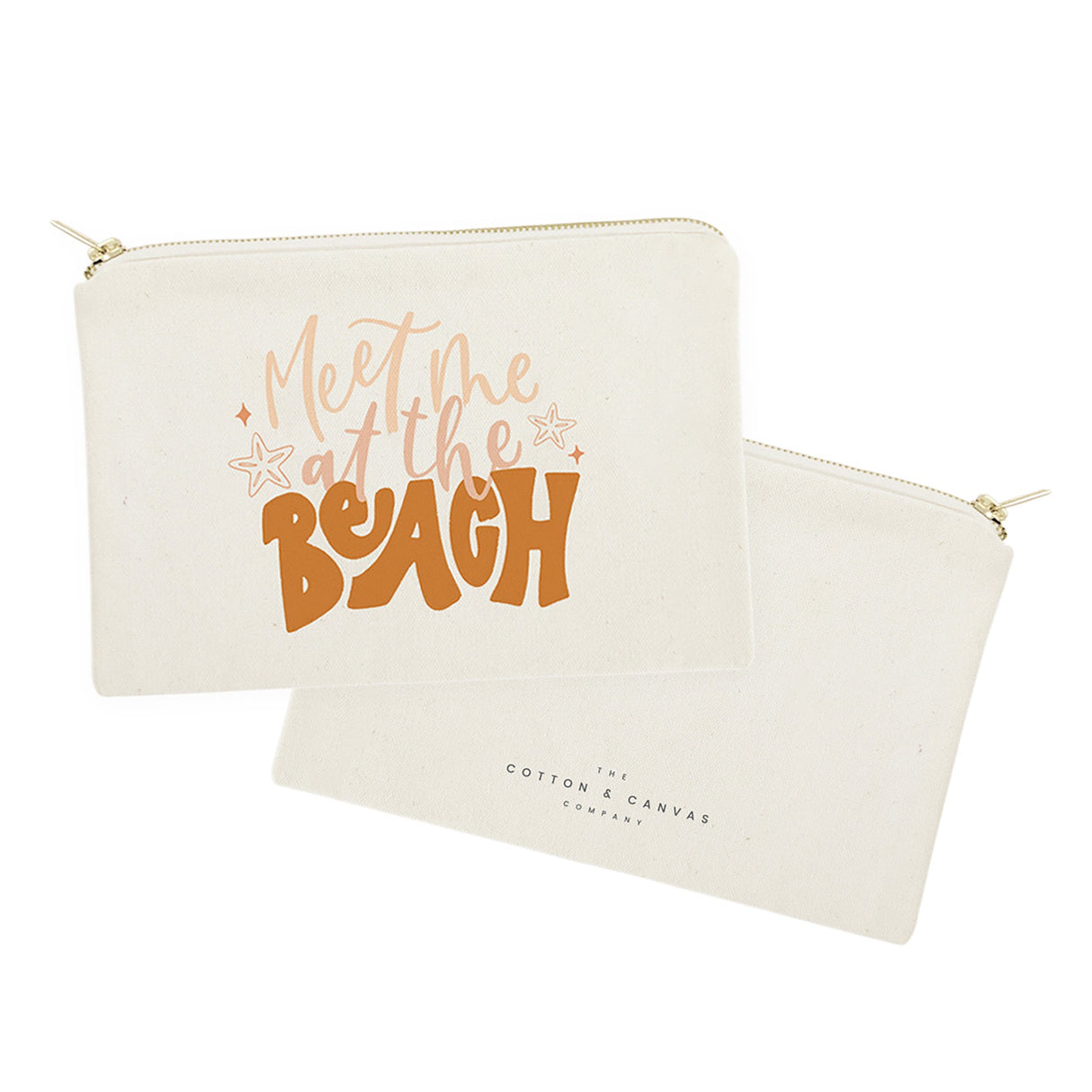Meet Me At The Beach Cotton Canvas Cosmetic Bag from The Cotton & Canvas Co.