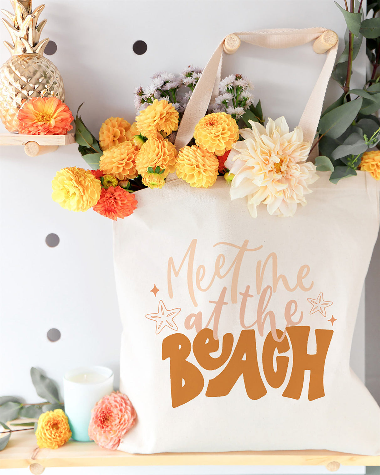 Meet Me At The Beach Cotton Canvas Tote Bag from The Cotton & Canvas Co.