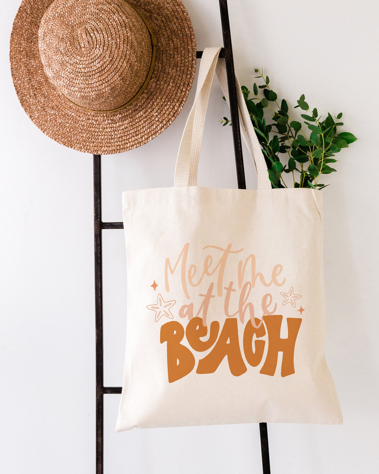 Meet Me At The Beach Cotton Canvas Tote Bag from The Cotton & Canvas Co.