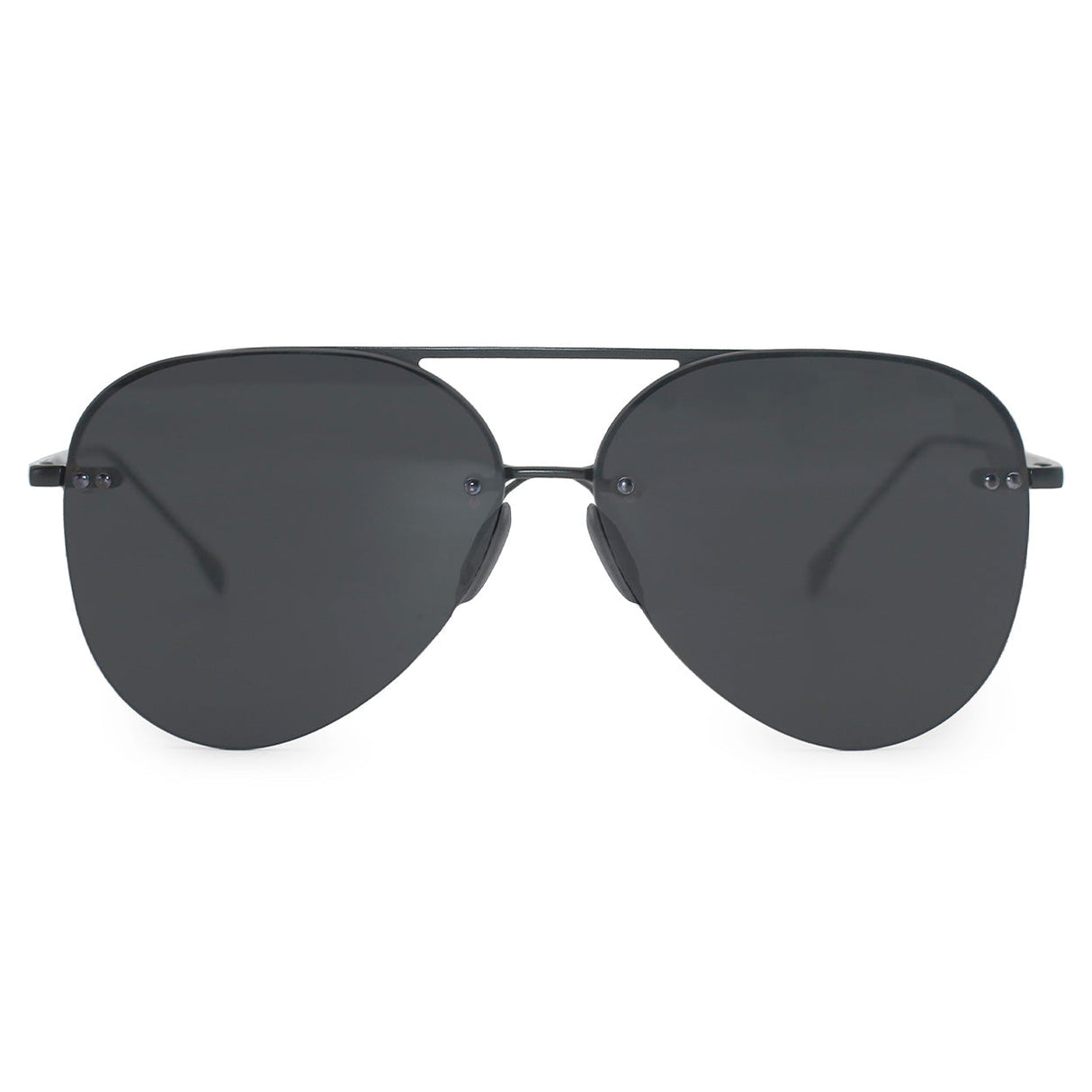 Smaller Megan 2 Jet Black- Tangle Free Aviator Sunglasses from TopFoxx